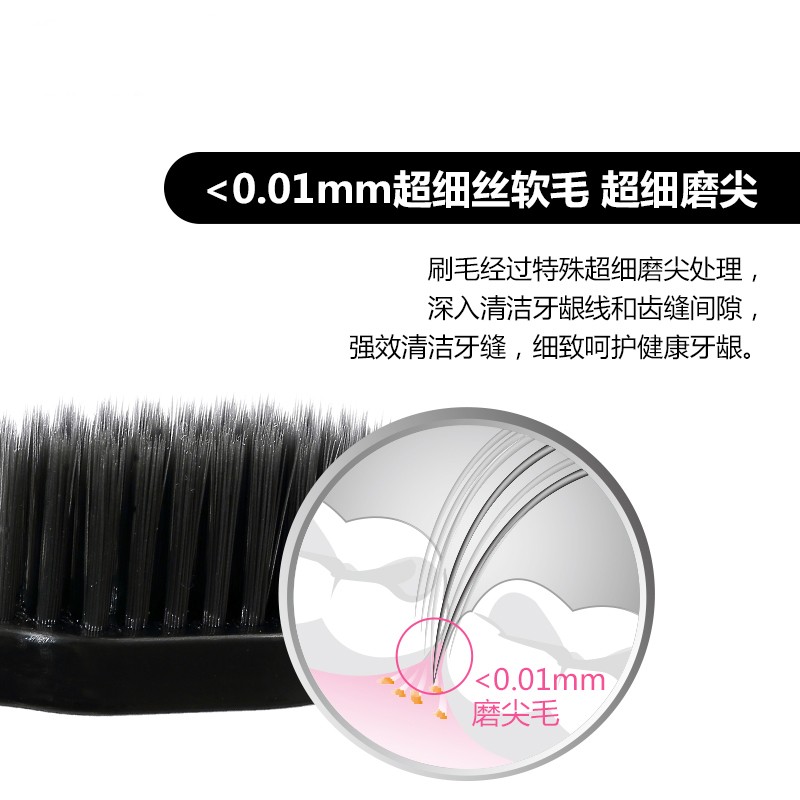 舒客 炭丝能量牙刷2.5cm2支装(单位:组)颜色随机发货高清大图