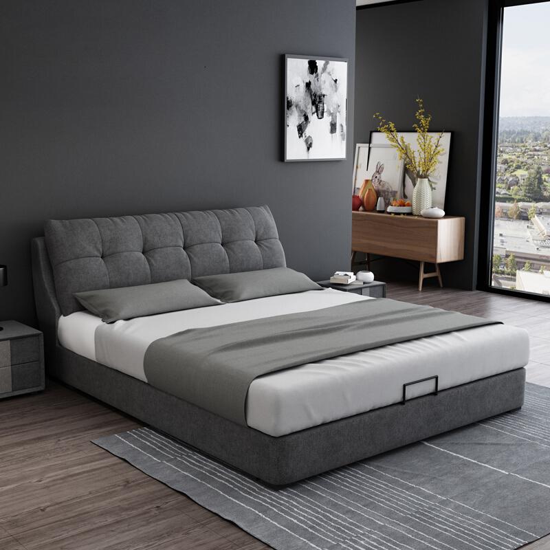 布艺现代简约可拆洗2米双人主卧超大床2.2米2.4榻榻米软床3米定制 宽2.2米长2米床（实木框架）其他组装式架子床