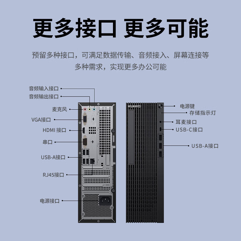 华为擎云W515x 国产化信创电脑麒麟9000C/8GB+256GB+1TB/无WiFi有光驱统信/麒麟系统23.8英寸