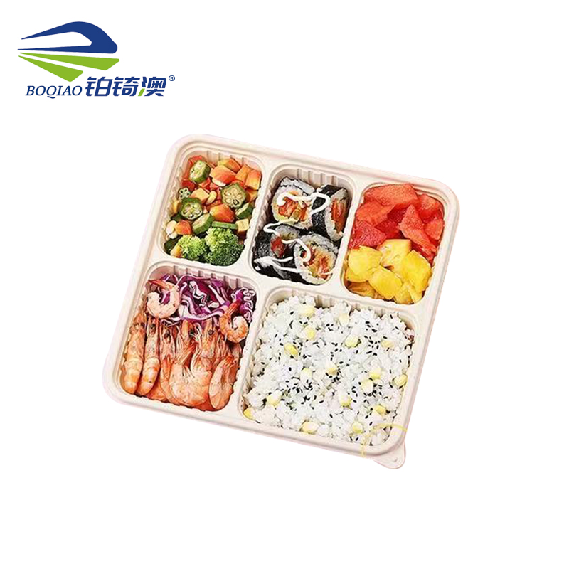 铂锜澳大五格玉米淀粉基餐盒/1500ml-200套/箱高清大图