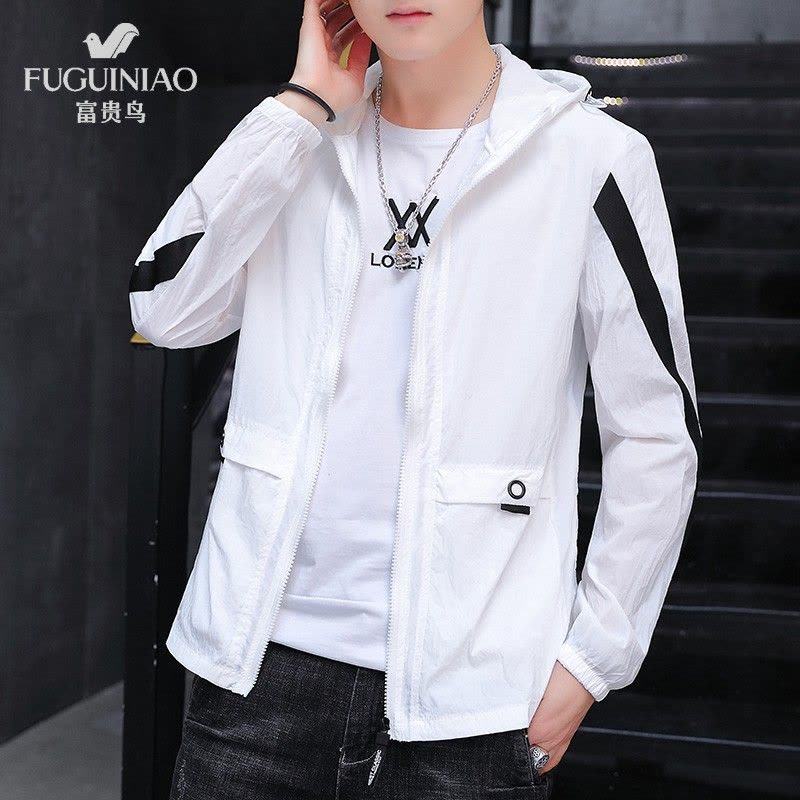 富贵鸟 防晒衣 情侣款 男 女 通用 2020 新款 夏季 超薄 透气 皮肤衣 休闲 连帽 夹克 户外 运动 外套 青年图片