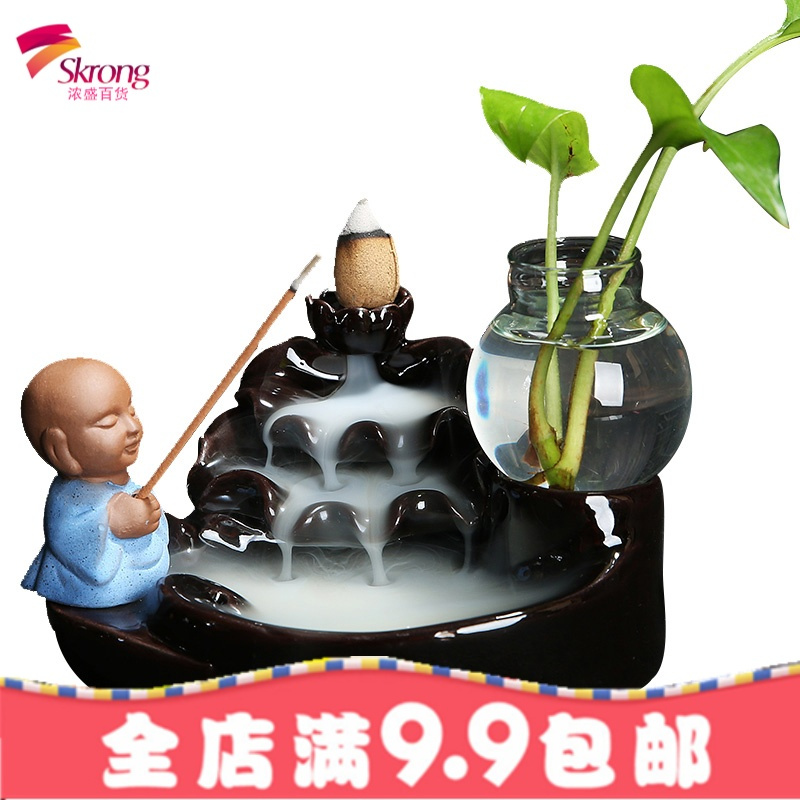 茶宠倒流香精品创意陶瓷可养招财紫砂小和尚家居办公禅意茶玩摆件