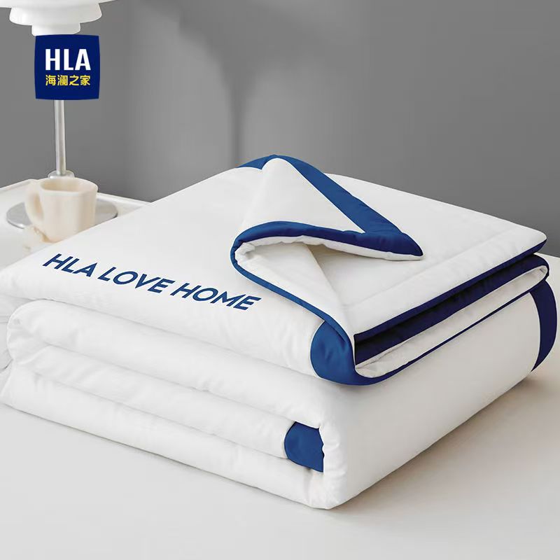 海澜之家夏凉被A类空调被可水洗薄款200*230cm藏青蓝高清大图