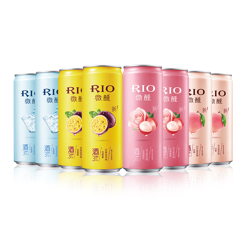 锐澳(RIO)洋酒 鸡尾酒 预调酒 乳酸菌+白桃+百香果+玫瑰荔枝味330ml*8罐
