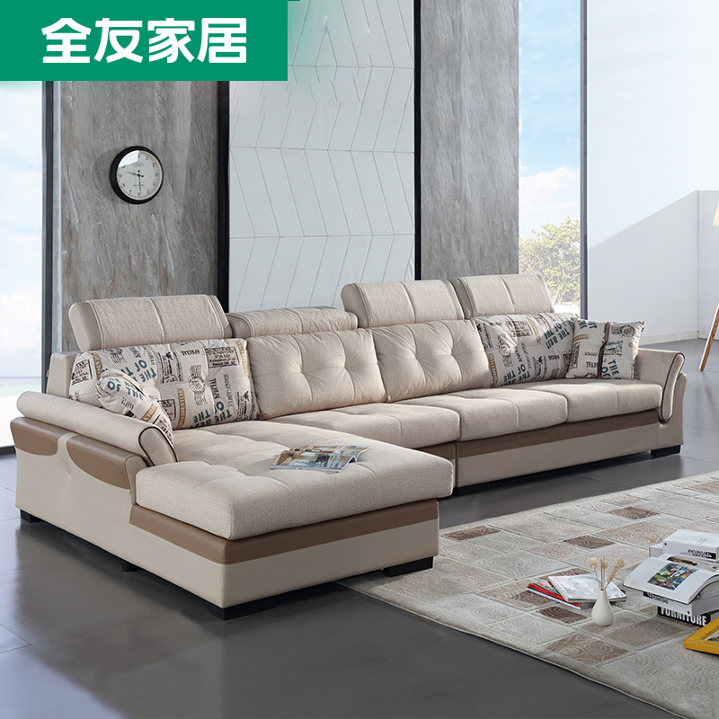 全友(quanu)类别:皮布沙发型号:102105a-sf家具材质:皮质,布艺国产/进