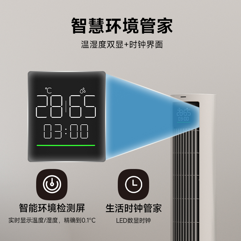 海路世(Heallux)法式风瀑塔扇新款AI语音款TFH07E高清大图