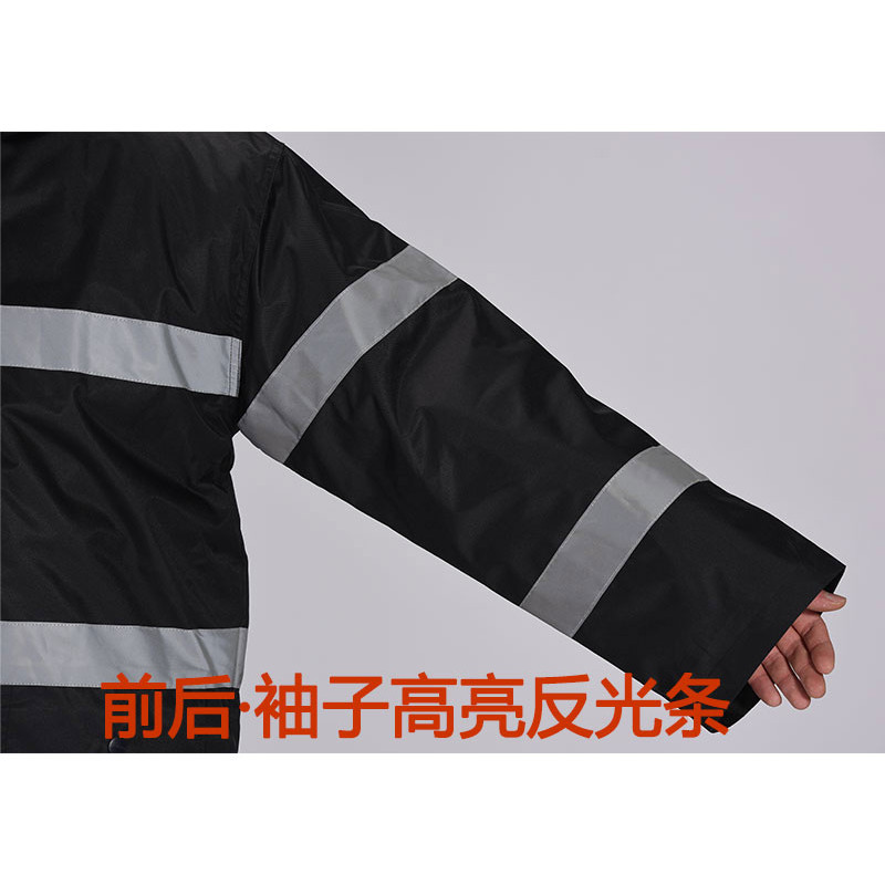 喜佳喆 冬季带帽防水保暖棉衣男加厚防寒劳保棉服黑色棉上衣 上衣内胆可拆