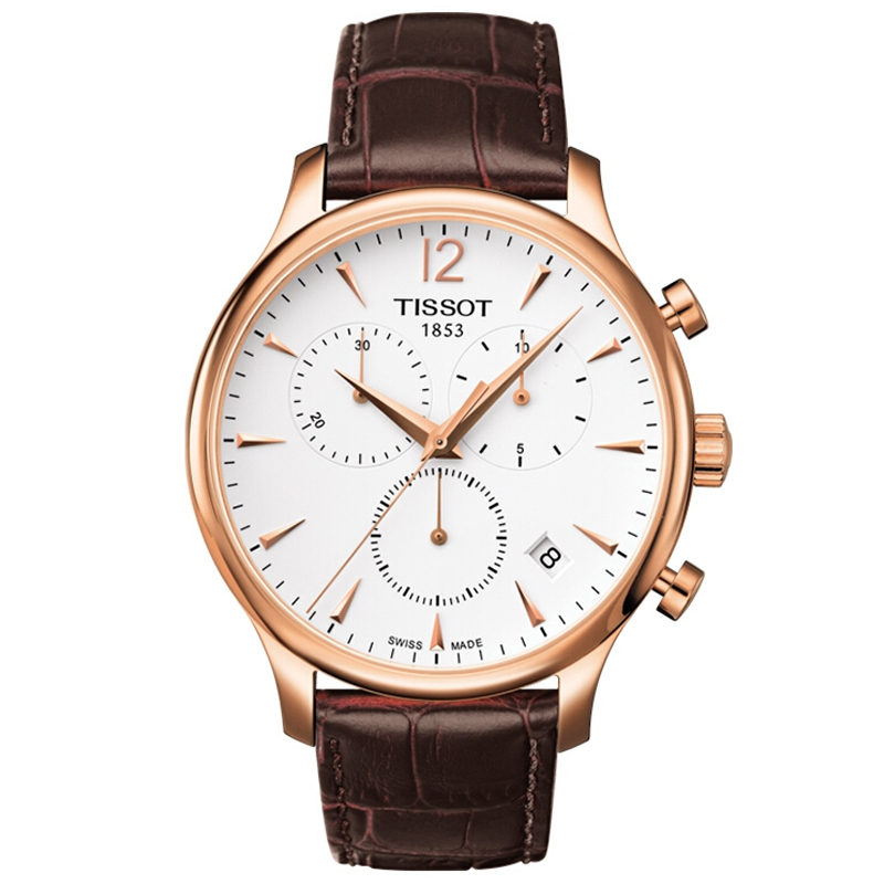 天梭(TISSOT)手表俊雅系列石英表男瑞士手表男大表盘皮带六针正装商务时尚休闲男表T063.617.36.037.00
