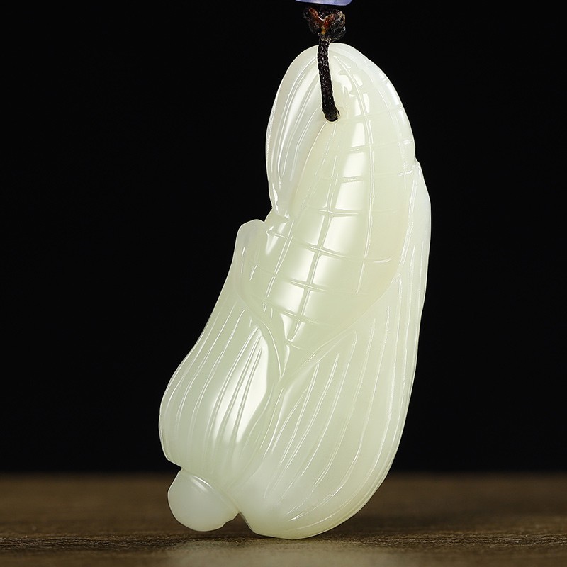 和田玉吊坠玉米穗挂件男女士款儿童宝宝玉石项链玉佩玉坠炫石为玉附