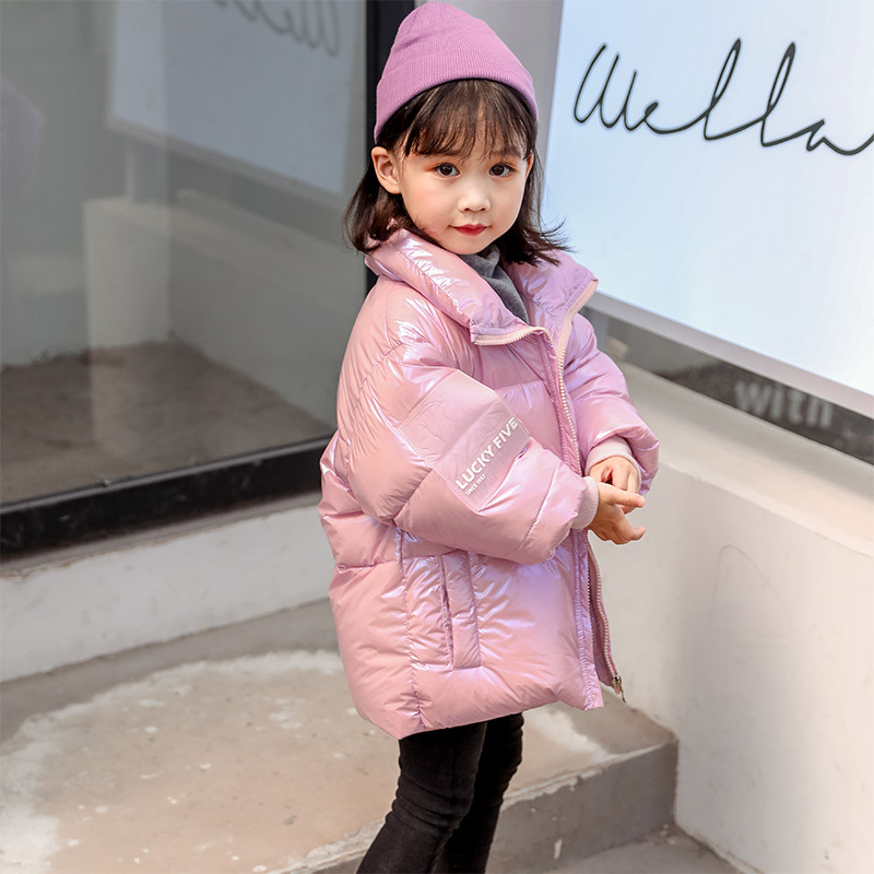 亮面儿童羽绒服品牌正品男童女童洋气2020新款加厚宝宝外套潮