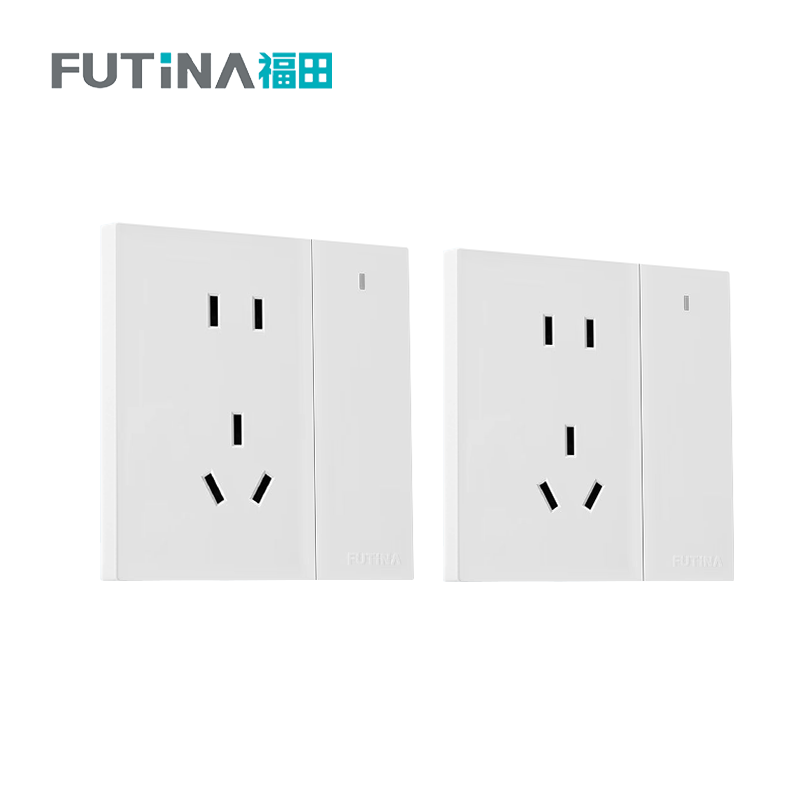 福田 开关插座 插座大面板电源墙壁暗装 1开5孔10A 单位:个高清大图