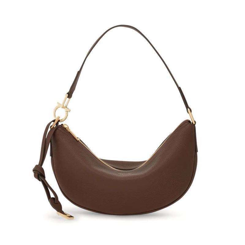 Salvatore Ferragamo女款HOBO风链条斜挎包百搭时尚小巧手提单肩包通勤手拿包