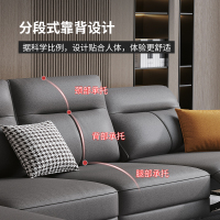 兰秀家居 北欧轻奢皮艺沙发客厅家具家居沙发现代简约大小户型意式极简沙发简欧风格免洗双人贵妃乳胶沙发组合