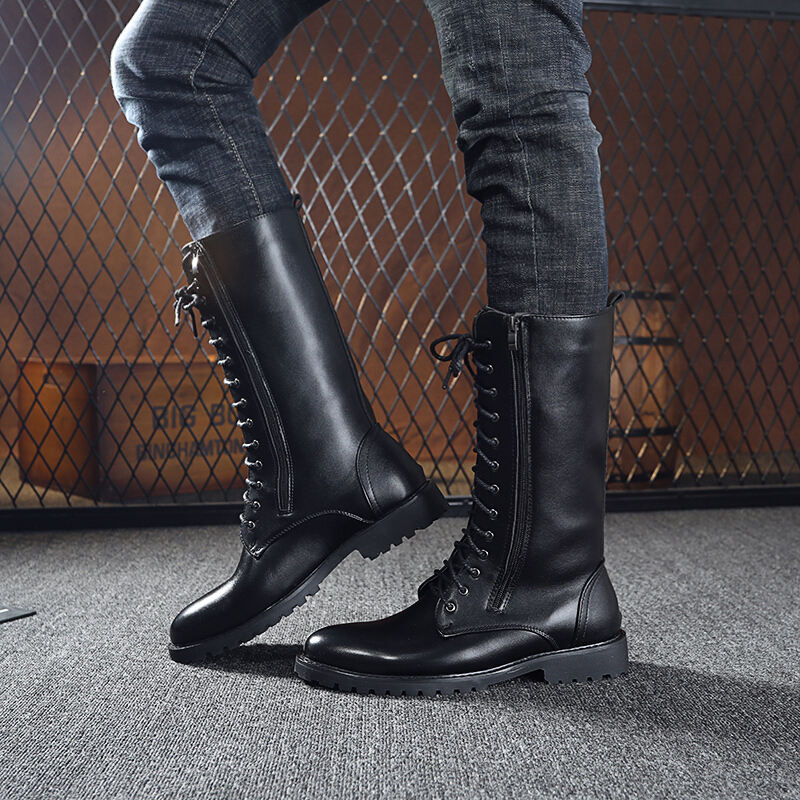迪鲁奥diluao长筒骑马靴男靴高筒长靴男靴队情侣款男阅兵靴蒙古靴子