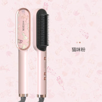 金稻 直发梳 KD380粉色猫咪 夹板卷发棒内扣直板夹造型梳子