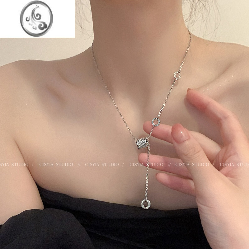 JiMi小蛮腰吊坠项链女款轻奢小众高级设计感配饰2023年新款锁骨链