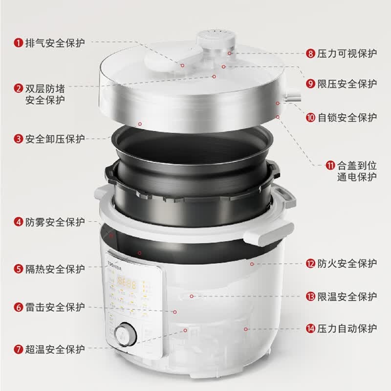 东芝 电压力锅 PC-48MRSC 4.8L高清大图
