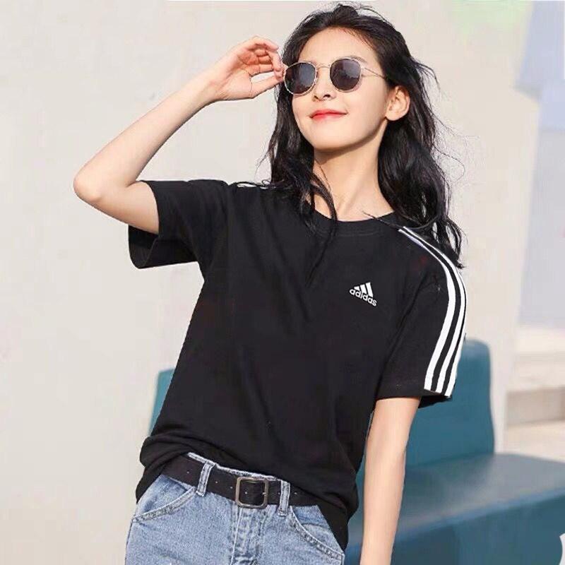 adidas阿迪达斯短袖女2021夏季新款半袖运动上衣宽松健身圆领t恤gl