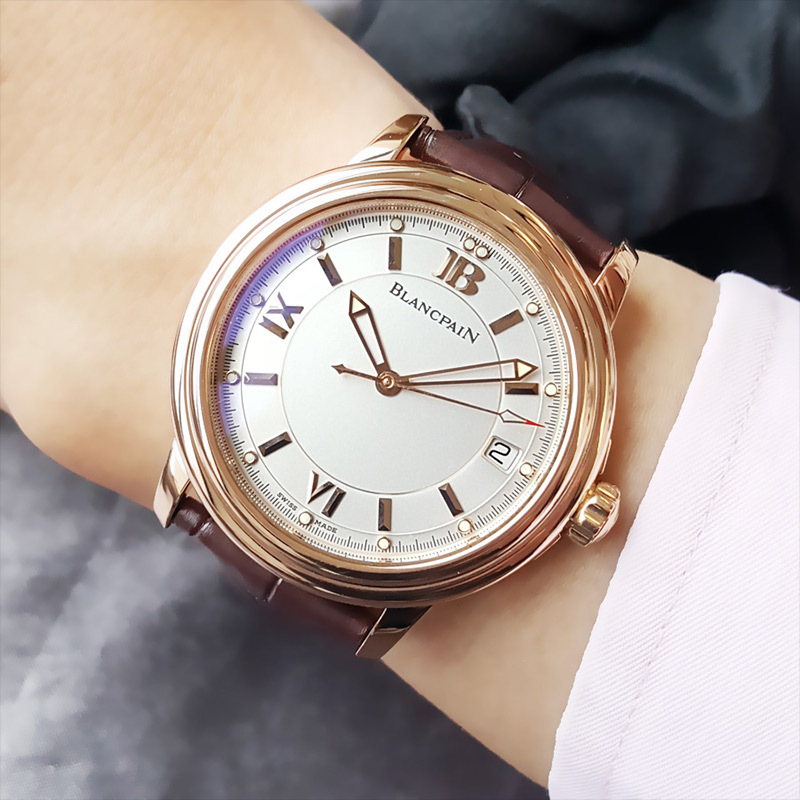 二手95新宝珀blancpain领袖2100364253b自动机械38mm男表