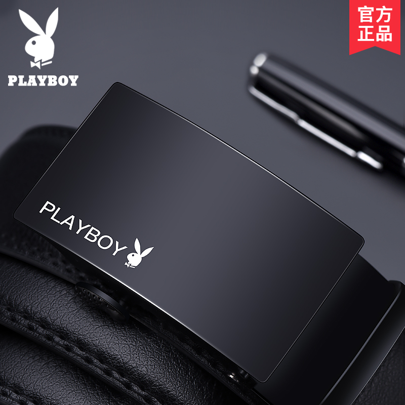 花花公子皮带男士真皮纯自动扣牛皮正品高档品牌潮流年轻人裤腰带高清大图