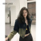 NEW LAKE美式复古高级感辣妹牛仔外套女春季设计感小众渐变色短款夹克上衣