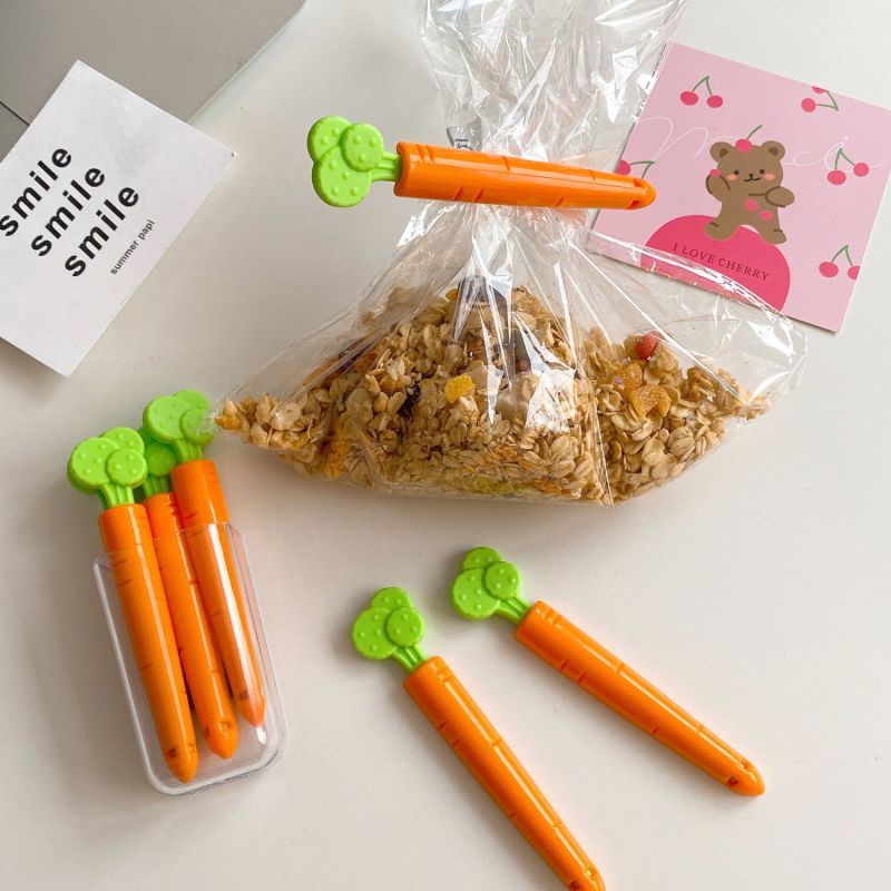 胡萝卜封口夹4盒20只(送4个磁吸收纳盒)创意厨房食品保鲜密封夹子零食封口收纳防潮
