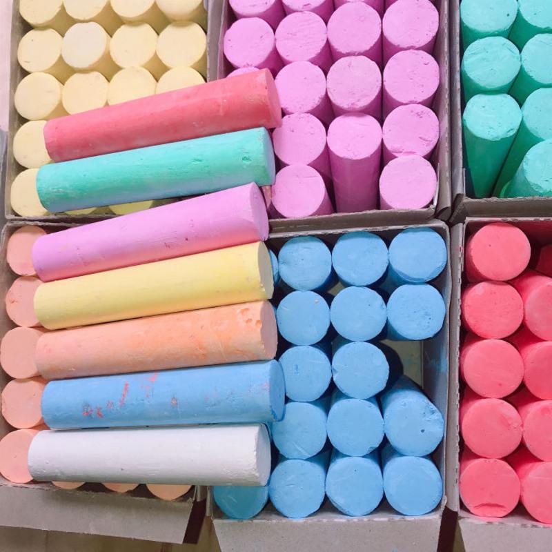 大粉笔木材钢管粉笔大号加粗粉笔白色彩色粗粉笔无尘粉笔白色