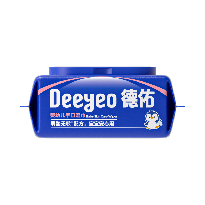 德佑婴童湿巾婴幼儿手口湿巾弱酸无敏温和无刺激婴幼儿手口湿巾80片*6包高清大图