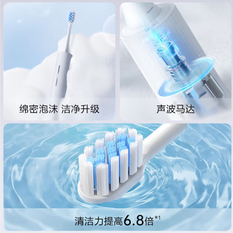 松下(Panasonic)电动牙刷奶泡刷去渍护龈双效滑屏解锁控制电量长久续航DC20蓝色高清大图
