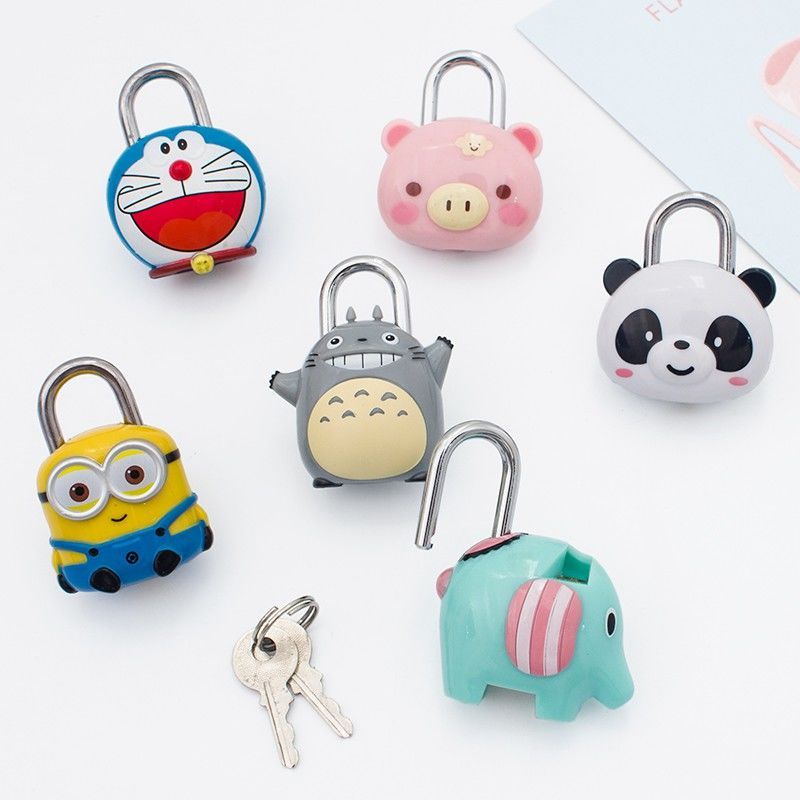 卡通锁 儿童日记本锁箱包锁背包锁防盗柜子行李箱锁 儿童锁随机1个