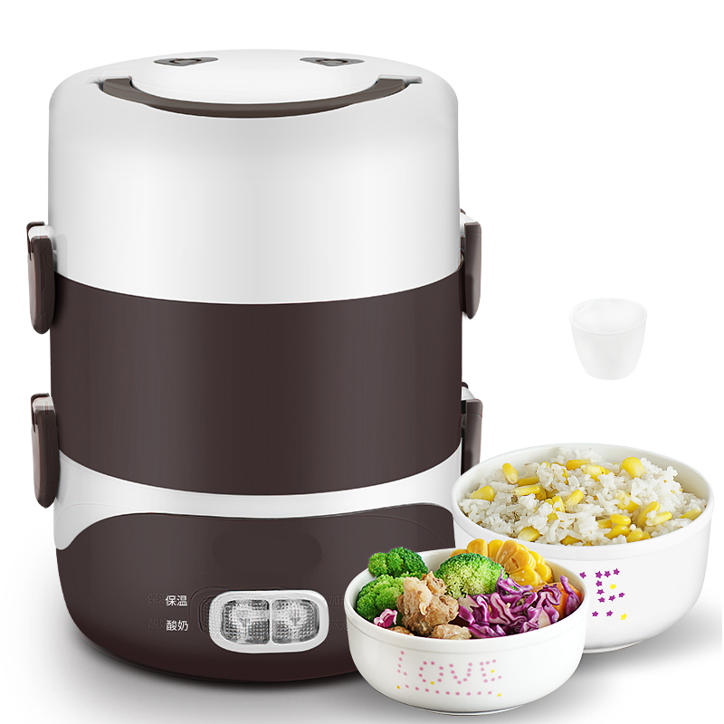 上班族插电加热饭盒蒸带饭多功能纳丽雅陶瓷小电热饭盒