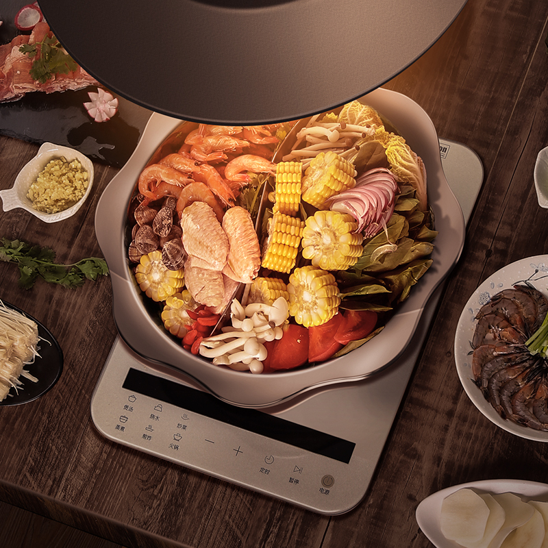 炊大皇(COOKER KING) 火锅HG36TY 304不锈钢36cm加厚反边八角鸳鸯双味火锅