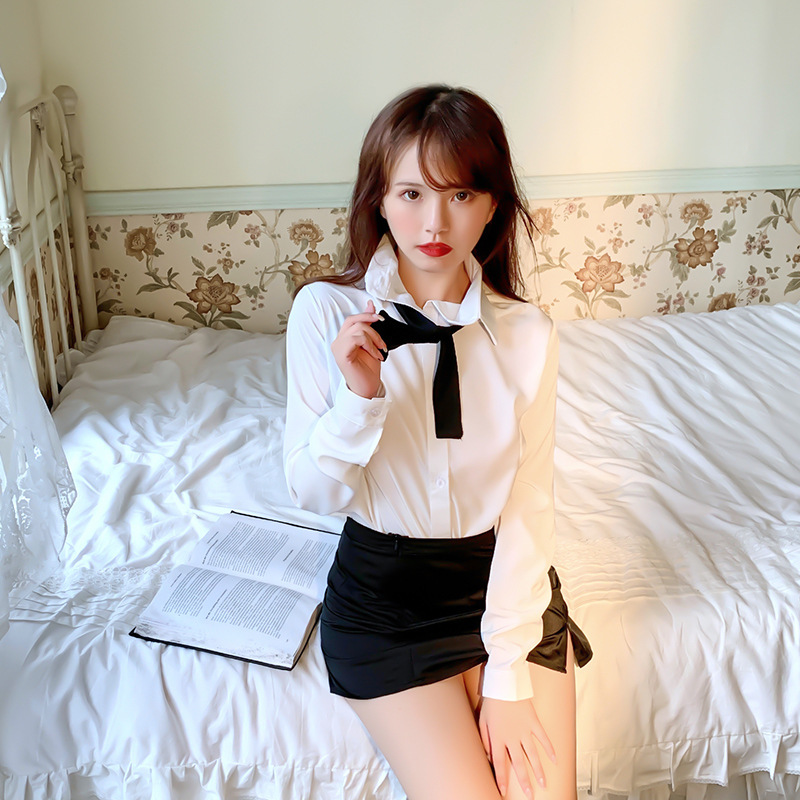 情趣内衣角色扮演女仆兔女郎学生jk性感大码开档制服诱惑套装衬衫领带办公秘书制服四件套