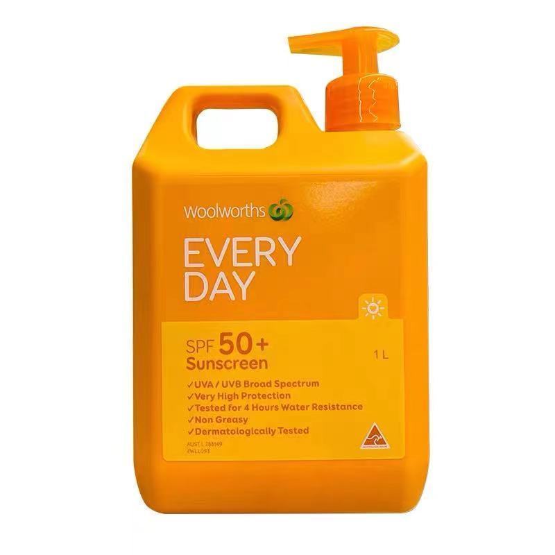 澳洲Woolworths everyday防晒霜大桶装spf50防晒防水 1000g
