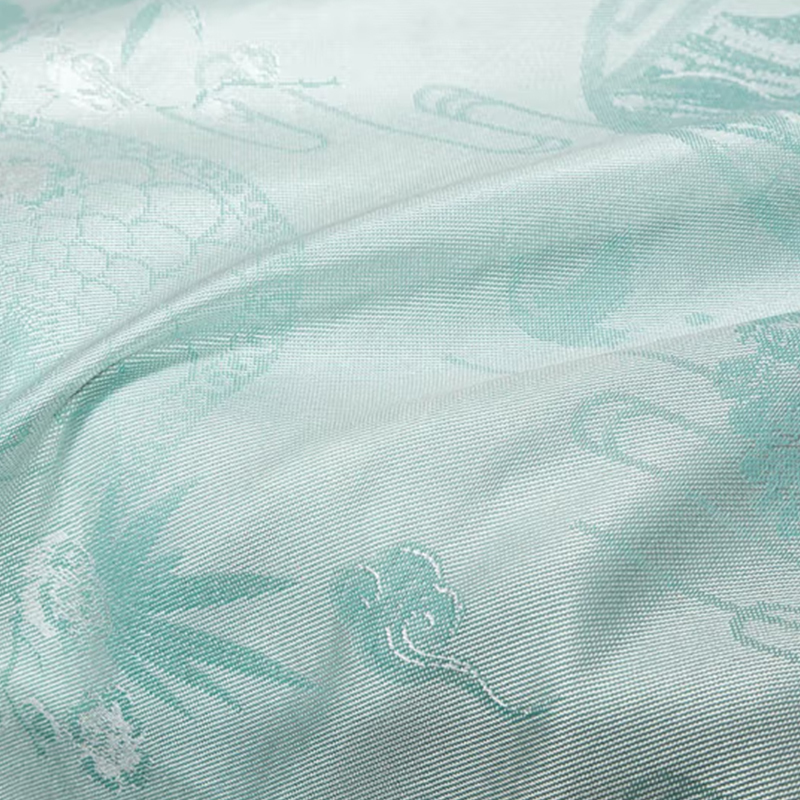 富安娜(FUANNA) 竹梦轩 冰丝凉席三件套双人提花凉席 180*200cm高清大图