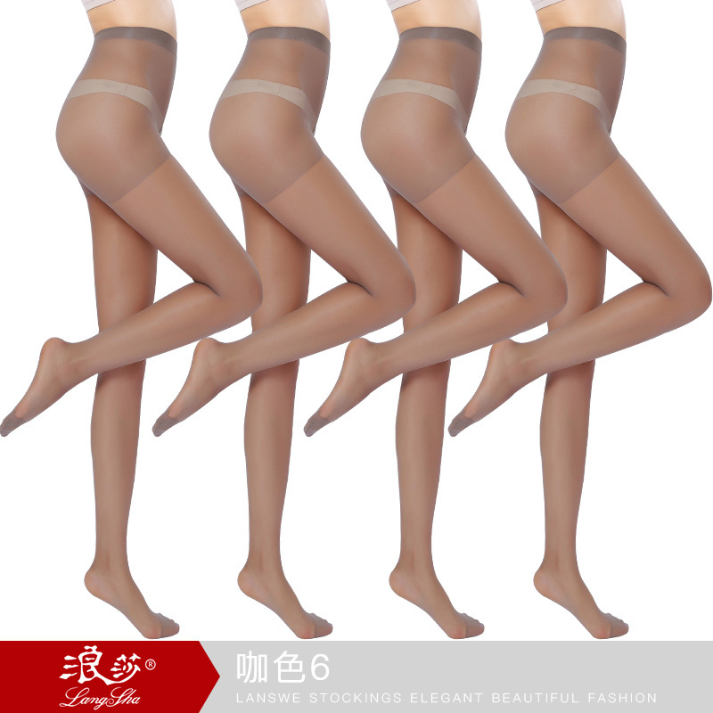 浪莎丝袜女薄款防勾丝春秋夏季性感黑丝超肉色连裤袜裸感光腿神器