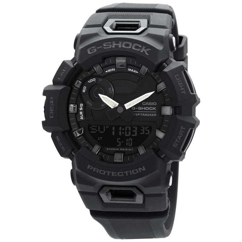 卡西欧(casio)男士 g-shock 时尚百搭防水树脂黑色表盘石英手表gba900