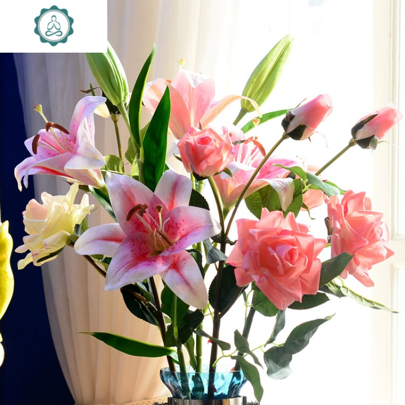 推荐3头手感香水百合花仿真花假花客厅装饰花束摆件绢花封后香槟色3支仿真植物报价 参数 图片 视频 怎么样 问答 苏宁易购