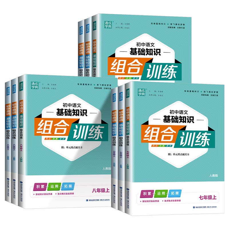 语文+英语[人教版] 七年级下 [正版]初中语文基础知识组合训练初中英语基础知识组合训练七年级八年级九年级上册下册初中生图片