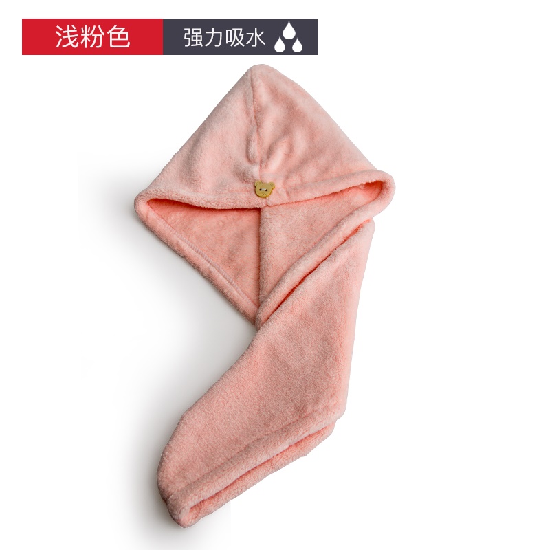 干发帽女强吸水速干浴帽包头巾干发毛巾擦头发洗头速干帽干发巾 三维工匠 双层浅紫色+浅杏色(2条)