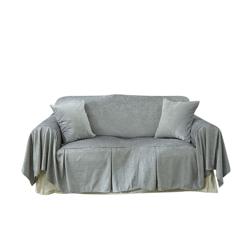 家柏饰(CORATED)沙发巾全盖套罩垫秋冬季北欧式雪尼尔布艺客厅三人组合田园防滑套 雪尼尔米黄 180*280cm高清大图