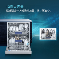 西门子（SIEMENS）SJ435S01JC 五种程序 智能变频 加速省时 双重烘干 下嵌式洗碗机