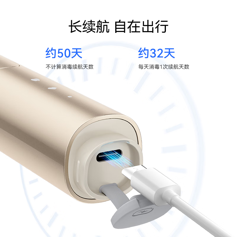 华为(HUAWEI)力博得智能牙刷3 Pocket 消毒杀菌差旅便携 极夜蓝高清大图