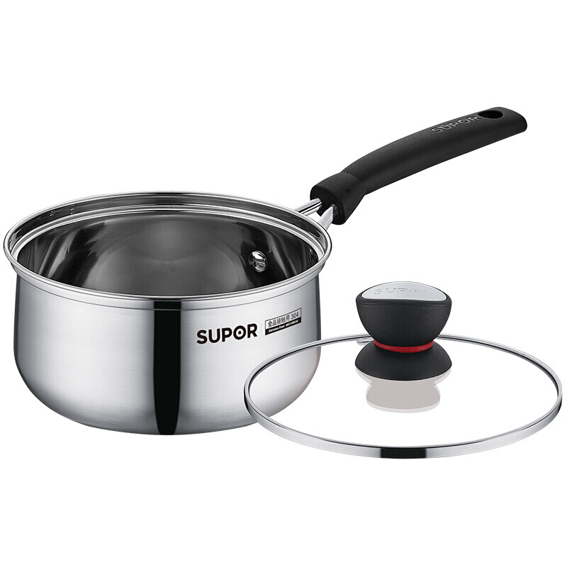 苏泊尔(SUPOR)ST18H1时尚304不锈钢奶锅18cm电磁炉通用 送硅胶/小麦汤勺高清大图