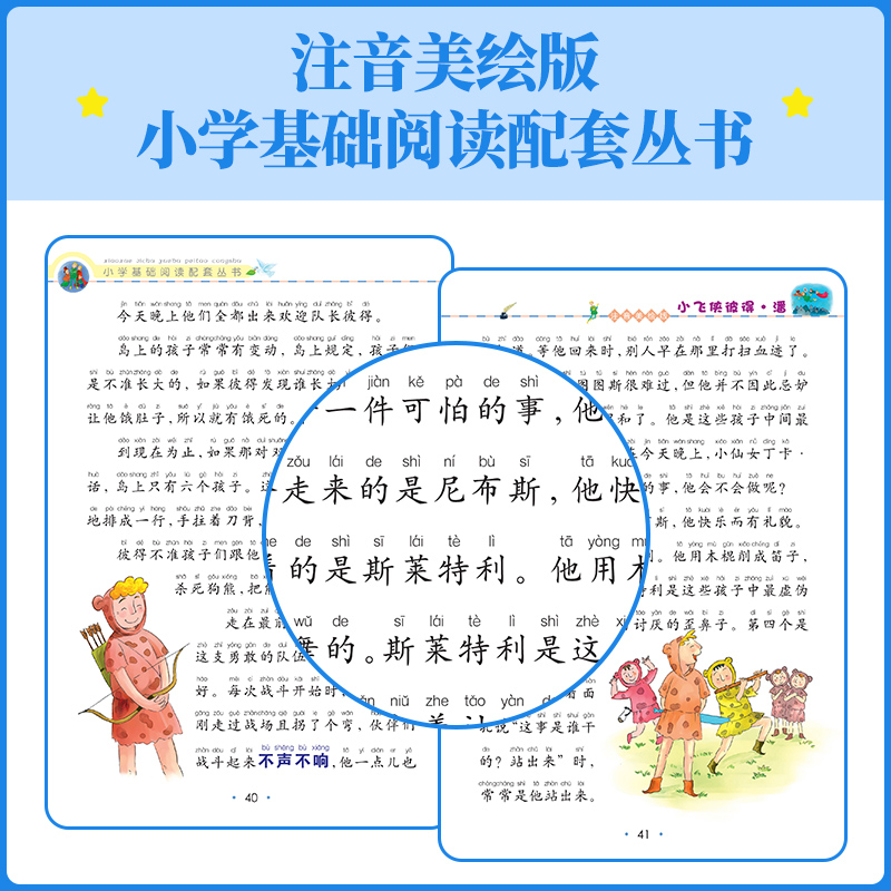 小飞侠彼得·潘 [正版]小学基础阅读配套丛书注音美绘版——小飞侠彼得·潘(单册塑封)高清大图