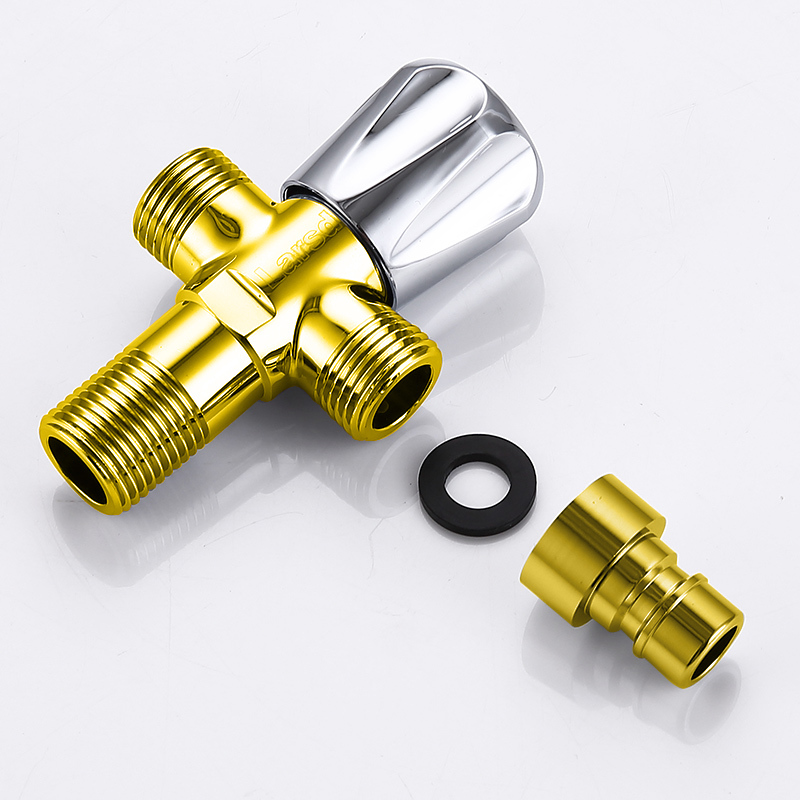 莱尔诗丹 Larsd LD112T 双用角阀 一进二出三通角阀 全铜加厚三角阀止水阀