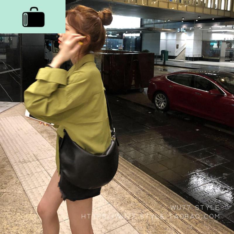 饺子包女斜挎韩版简约纯色单肩包2019宽肩带拉链PU网红月牙包秋NEW LAKE 黑色女斜挎包