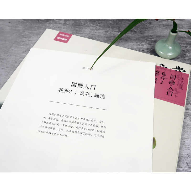 醉染图书原大临本 国画入门 花卉 2 荷花 睡莲9787534088841高清大图