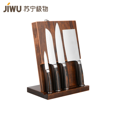 苏宁极物 大马士革不锈钢菜刀刀具六件套切片刀果皮刀剪刀家用高档套装