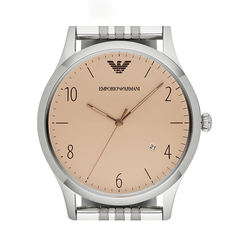阿玛尼(EMPORIO.ARMANI)手表 钢制表带商务时尚休闲石英表男士腕表 摩登复古 AR1881